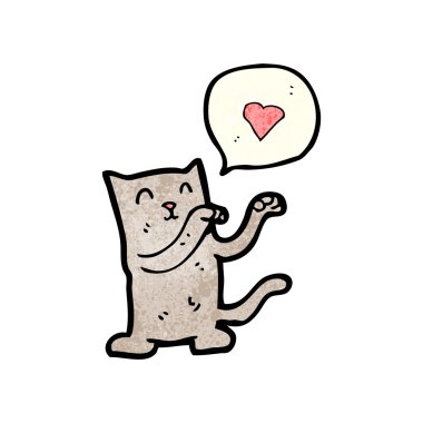 aşk kalp konuşma balonu ile kedi