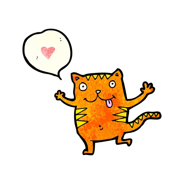 Gato loco en amor — Vector de stock