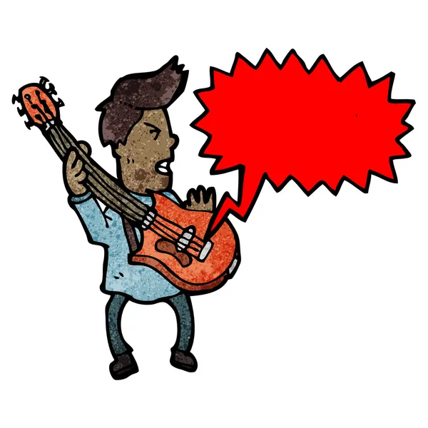 Hombre tocando la guitarra eléctrica — Vector de stock