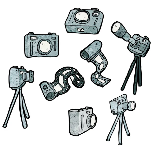 Fotografie fotoaparát zařízení kolekce — Stockový vektor