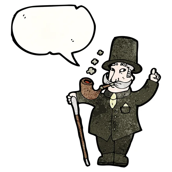 Viktorianischer Mann mit riesiger Pfeife — Stockvektor