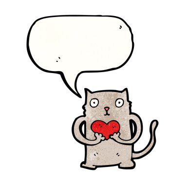 Kalbi olan sevimli bir kedi.