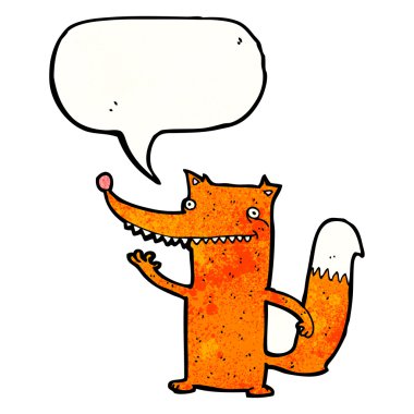 konuşma balonu ile tilki