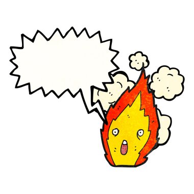 konuşma balonu ile alev