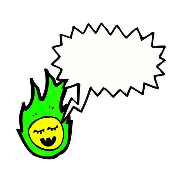 Bola de fuego verde — Vector de stock