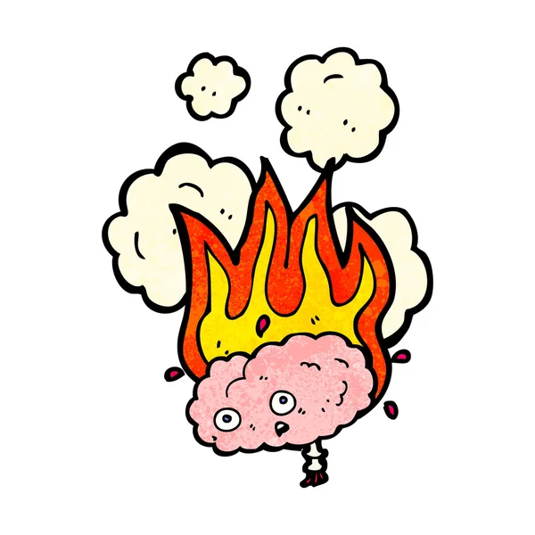 आग पर मस्तिष्क — स्टॉक वेक्टर