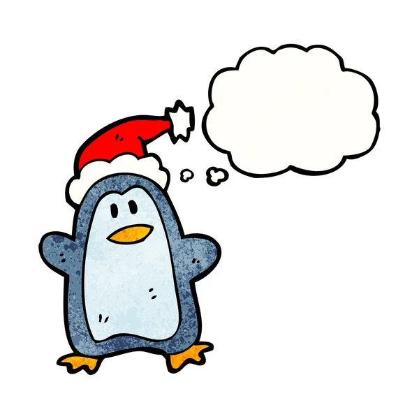 Pinguin mit Weihnachtsmütze — Stockvektor