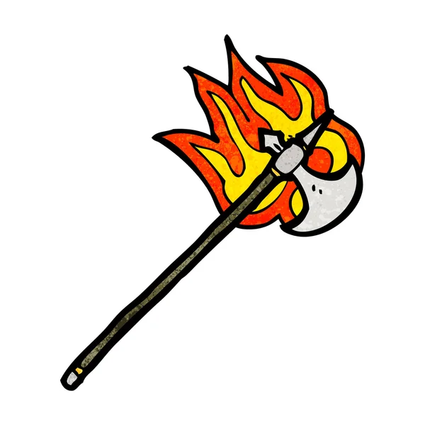 Flaming axe — Stock Vector