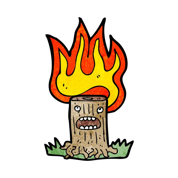 Stump Pohon Terbakar - Stok Vektor