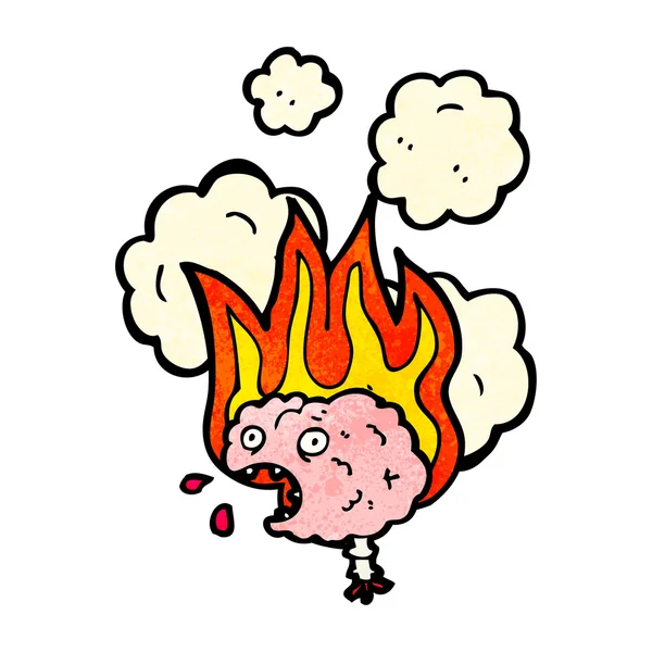 Cerebro en llamas — Vector de stock