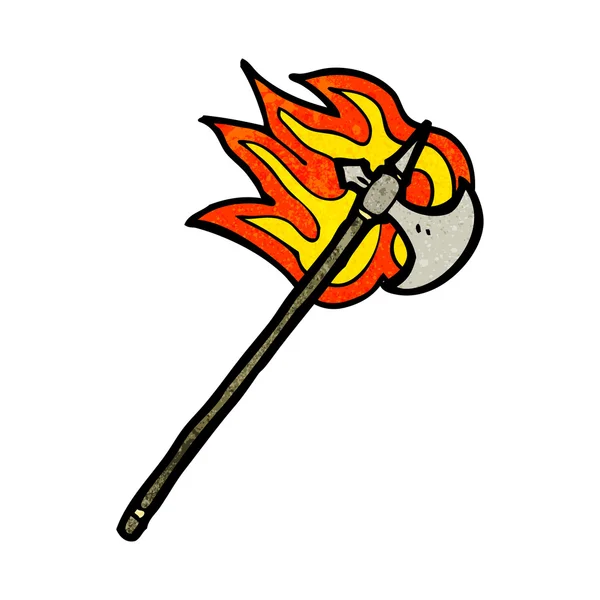 Flaming axe — Stock Vector