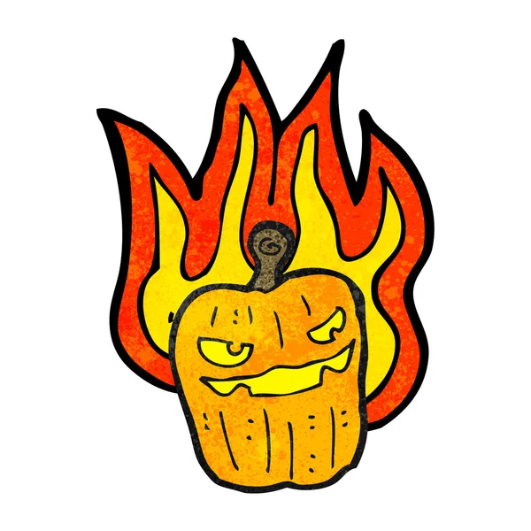 Abóbora de Halloween flamejante — Vetor de Stock