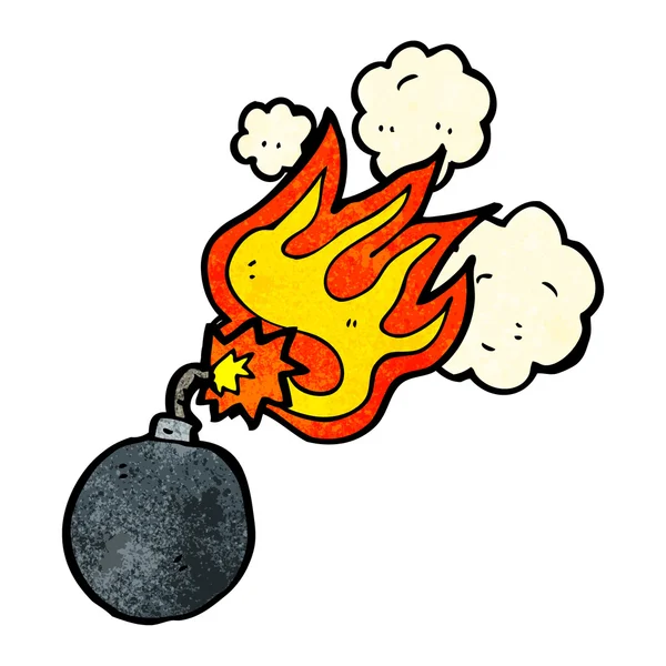 Bomb with burning fuse — Stock Vector