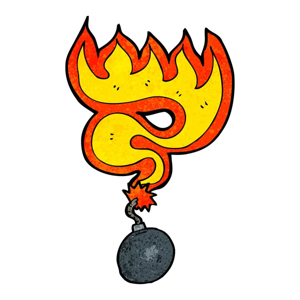 Bombe avec fusible brûlant — Image vectorielle