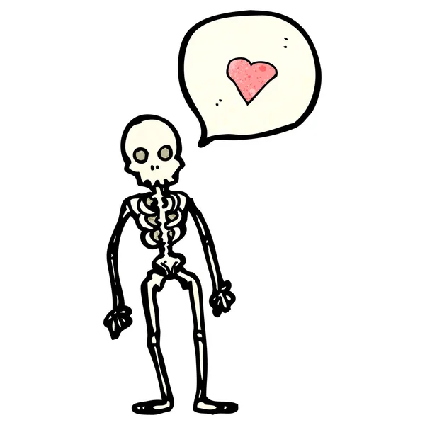 Skelet met liefde hart — Stockvector