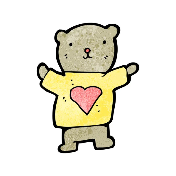 泰迪熊用爱的心 — 图库矢量图片
