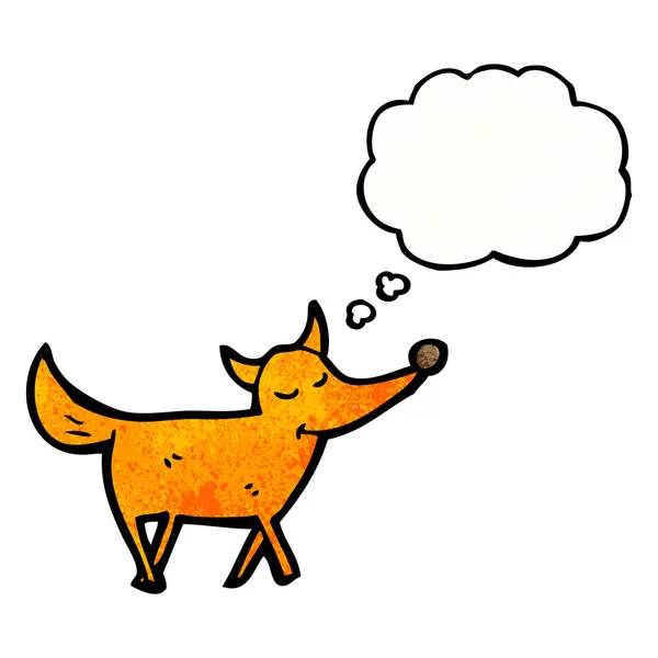 Fox con burbuja de pensamiento — Vector de stock