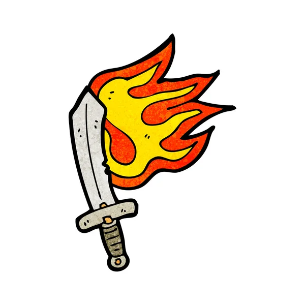 Espada flamejante — Vetor de Stock