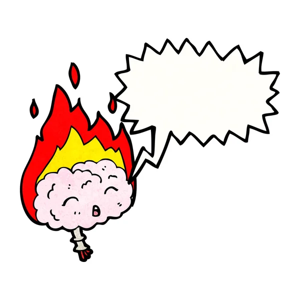 Gehirn in Flammen — Stockvektor