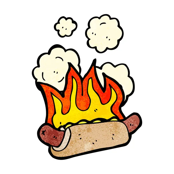 Flaming hotdog — Stock Vector