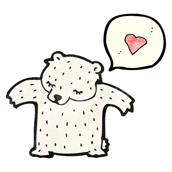 Белый медведь с сердцем любви — стоковый вектор