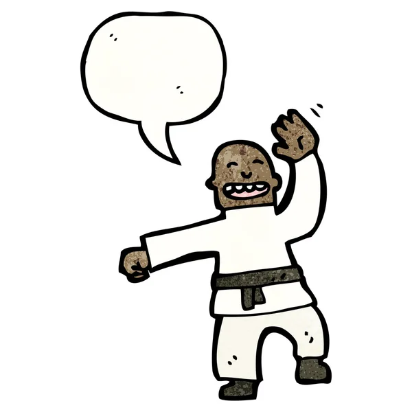 Hombre realizando una chuleta de karate — Vector de stock