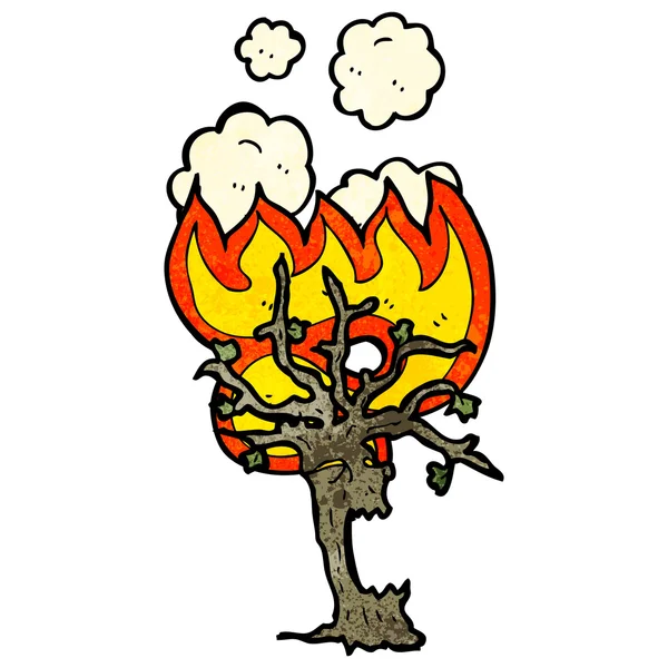 Árbol ardiente espeluznante — Vector de stock