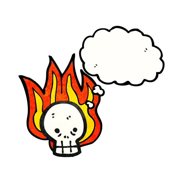 Flaming skull symbol — Stock Vector