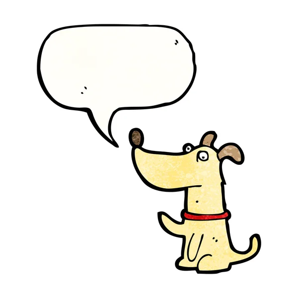 Cão pequeno com bolha de fala — Vetor de Stock