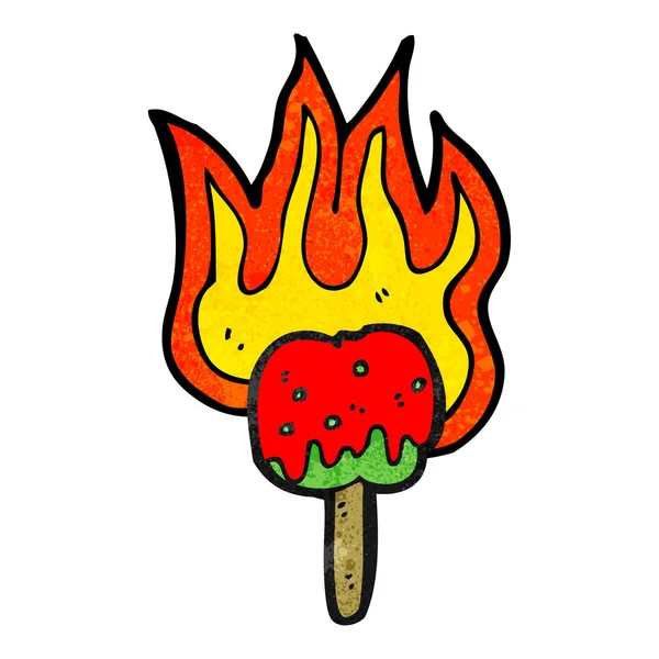 Flaming toffee apple — Stock Vector