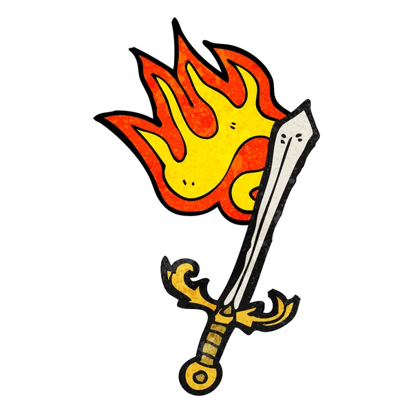 Flaming sword — Stock Vector