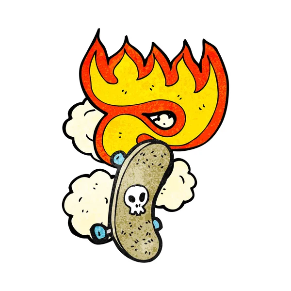 Flaming skateboard — Stock Vector