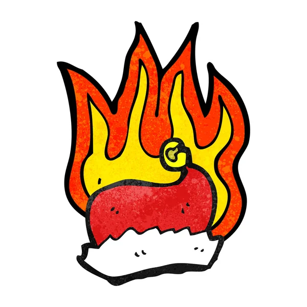 燃烧圣诞老人帽子 — 图库矢量图片