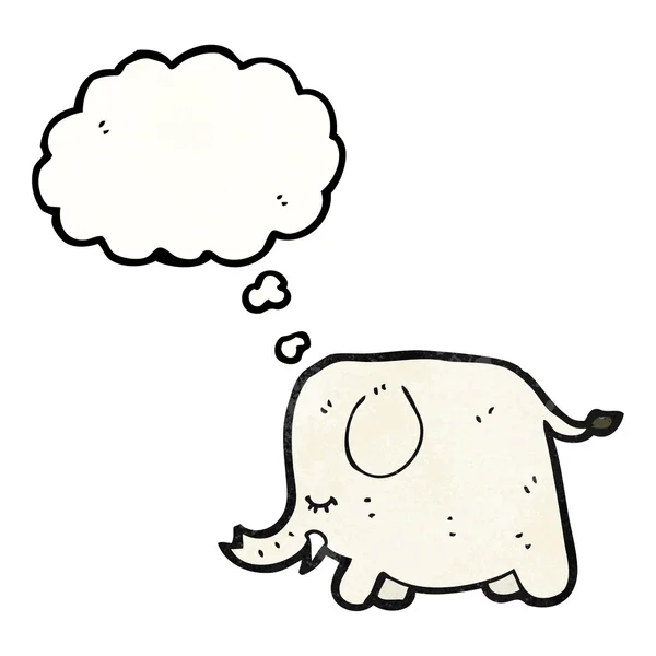 Elefante con burbuja de pensamiento — Vector de stock