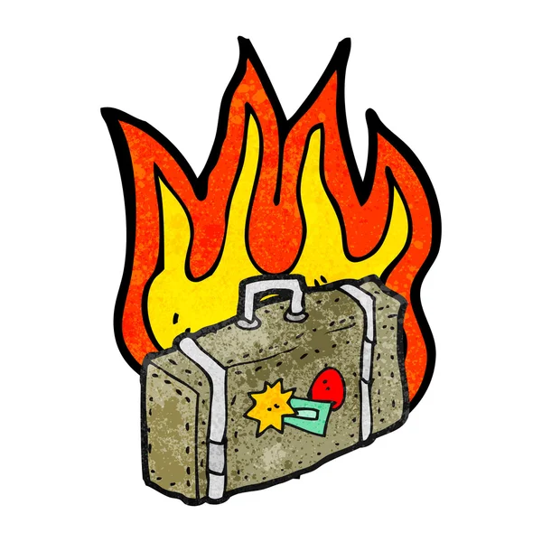 Burning luggage — Stock Vector