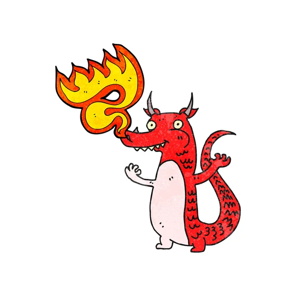 Fuego respirando pequeño dragón — Archivo Imágenes Vectoriales