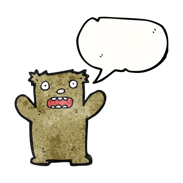 Funny bear with speech bubble — Stock Vector