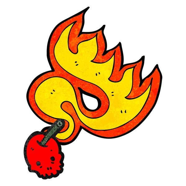 Flaming cherry skull-symbool — Stockvector