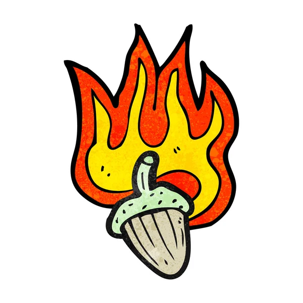 燃焼のドングリのシンボル — ストックベクタ