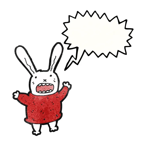 Conejo gritando loco — Vector de stock