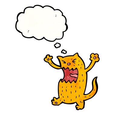 düşünce balonu ile sinirli kedi