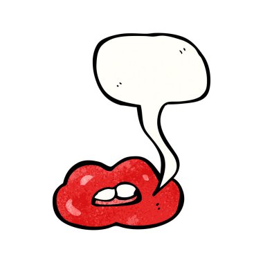 Kırmızı dudaklar ile konuşma balonu