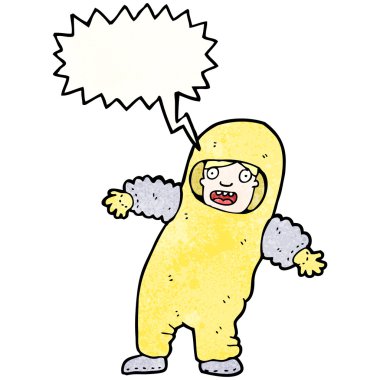 Radyasyon geçirmez takım elbiseli adam