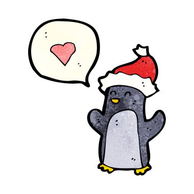 aşk kalbi olan penguen