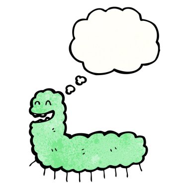 karikatür caterpillar düşünme