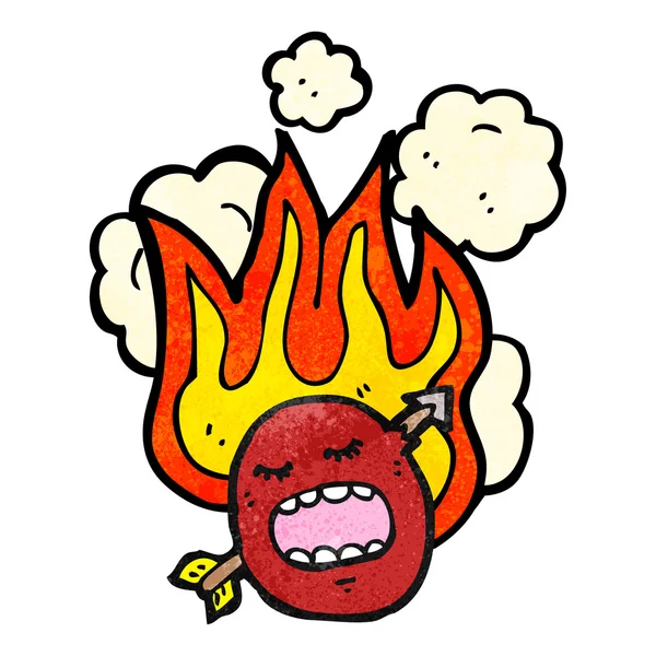 Brennendes Emoticon-Gesicht — Stockvektor