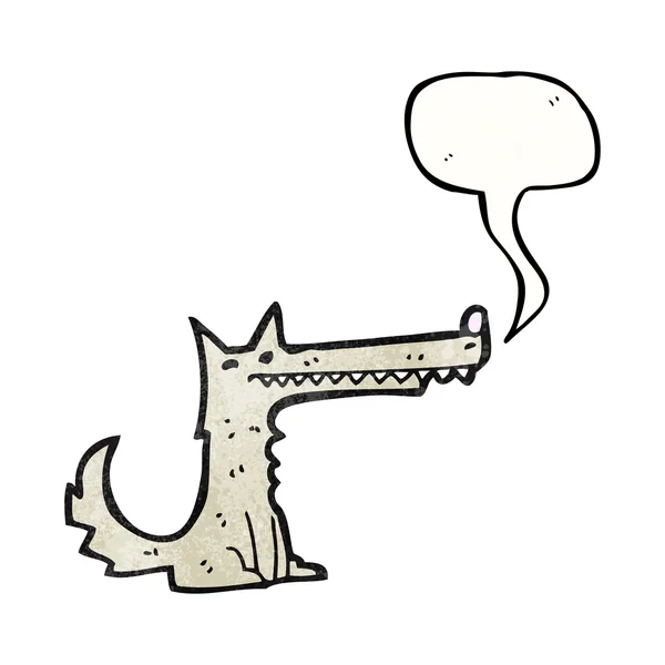 吹き出しを持つオオカミ — ストックベクタ