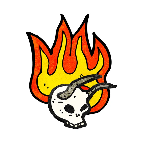 Flaming skull — Vector de stoc