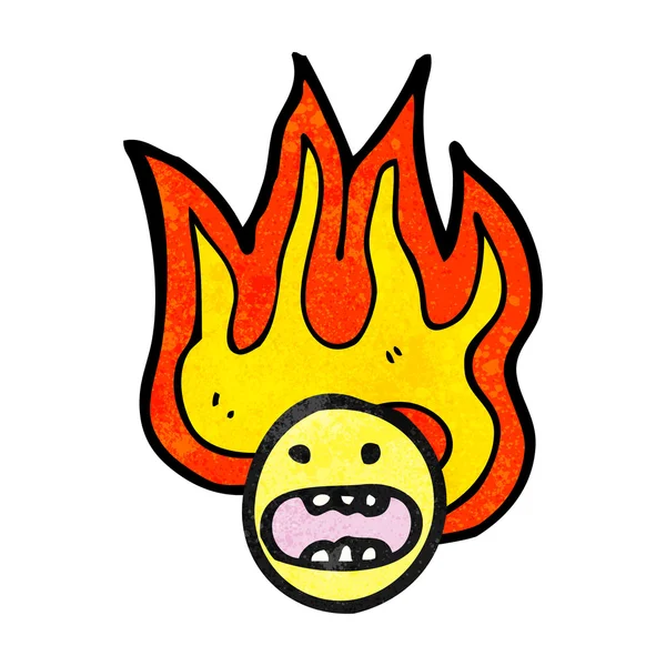 Flaming face symbol — Stock Vector