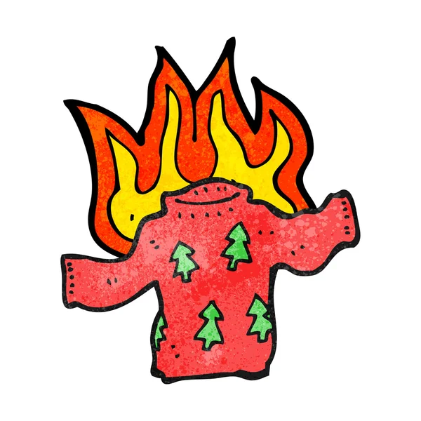 Christmas jumper on fire — Stock Vector